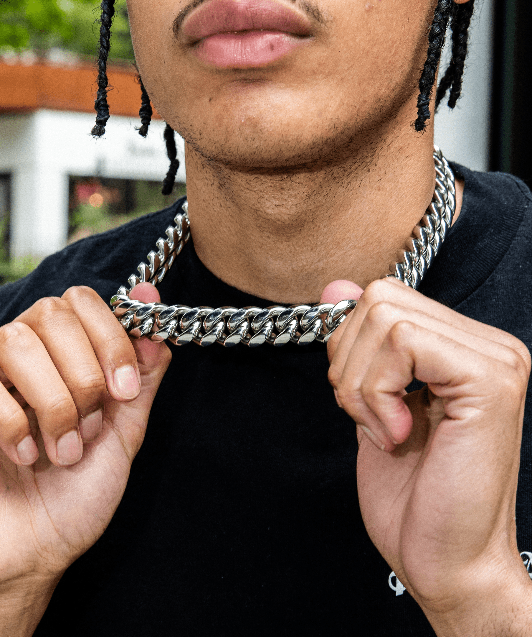 White Gold Chain, 18mm Miami Cuban Link Chain in White Gold