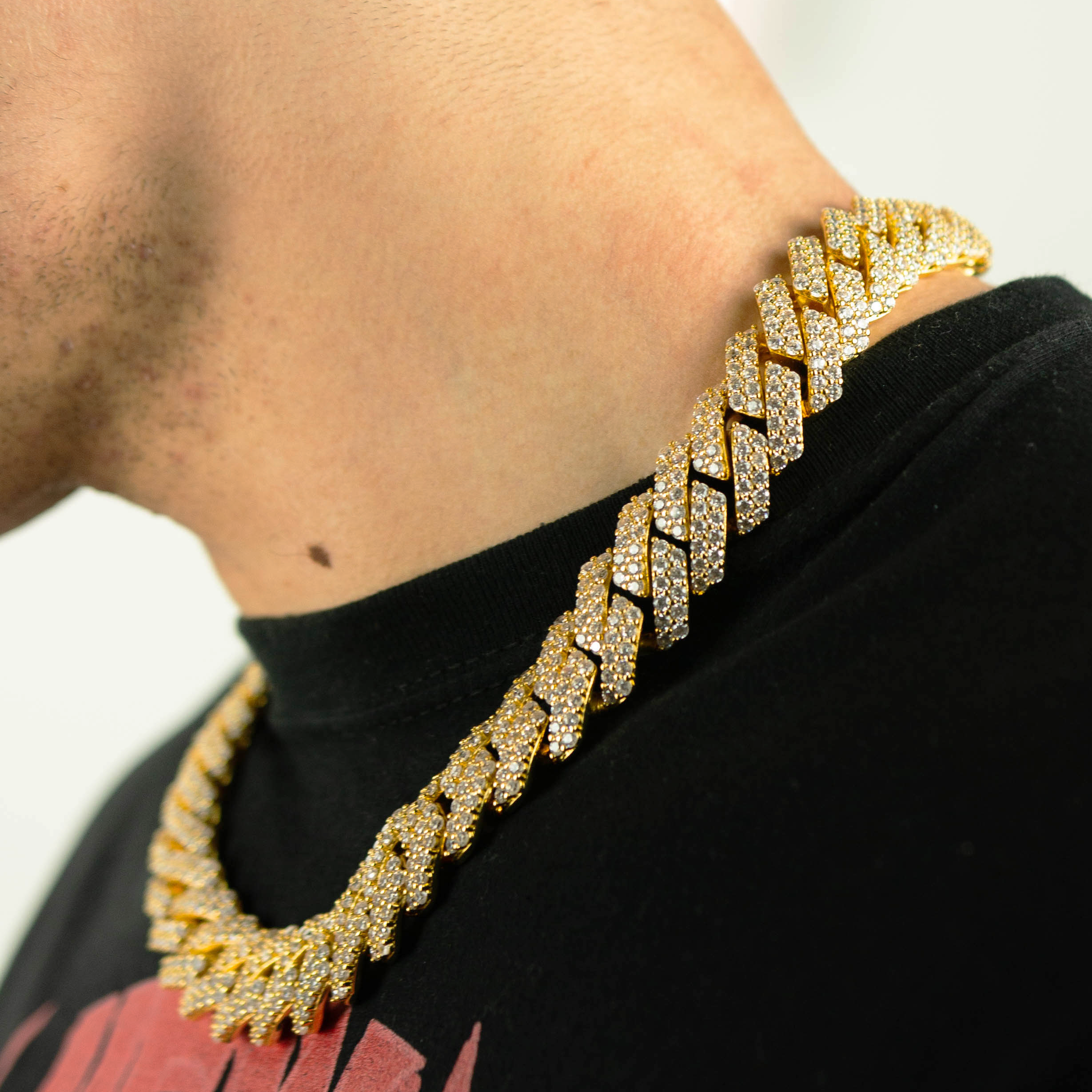 19mm Cuban Link Chain, 19mm Diamond Prong Link Chain