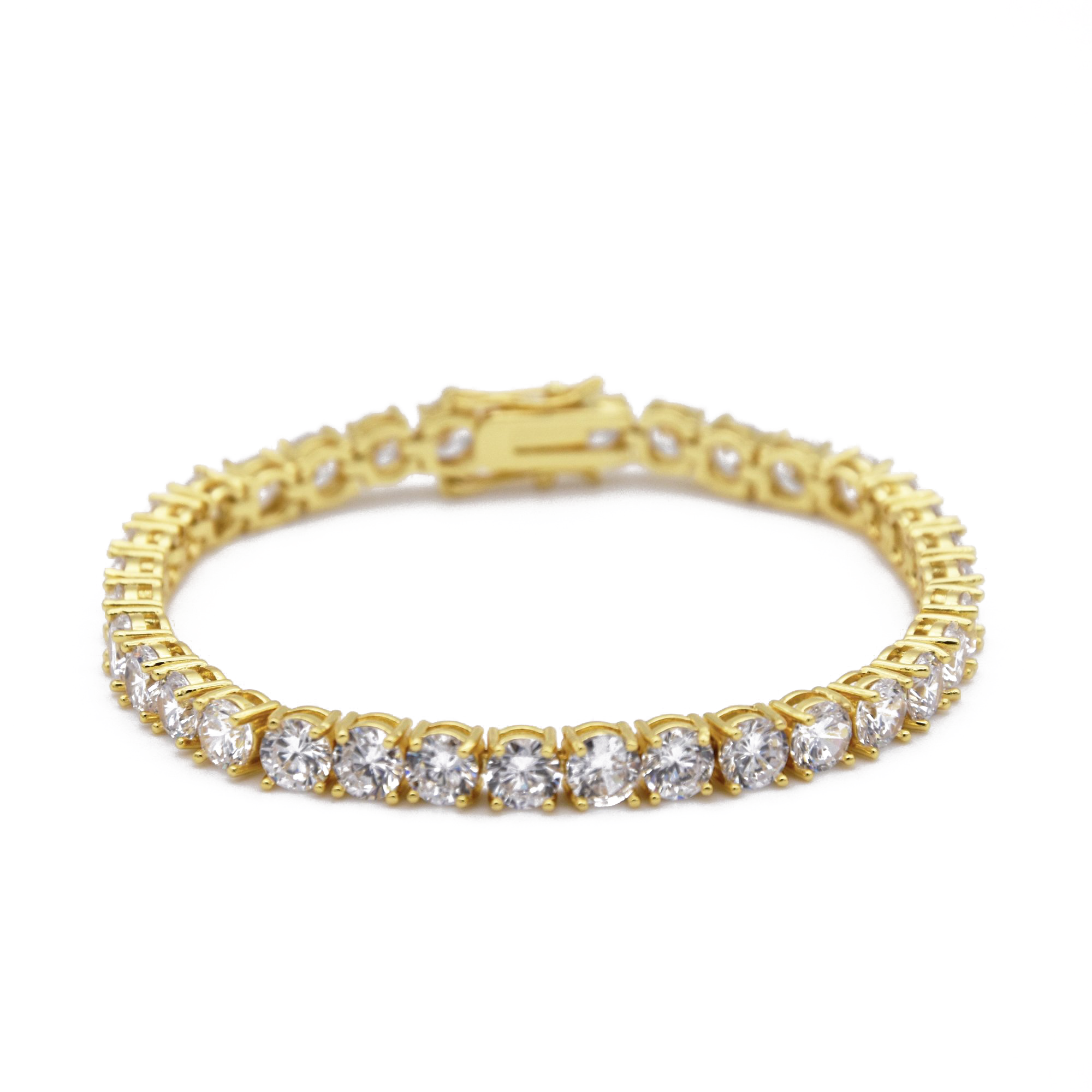 3mm Round-Cut Tennis Bracelet in Yellow Gold