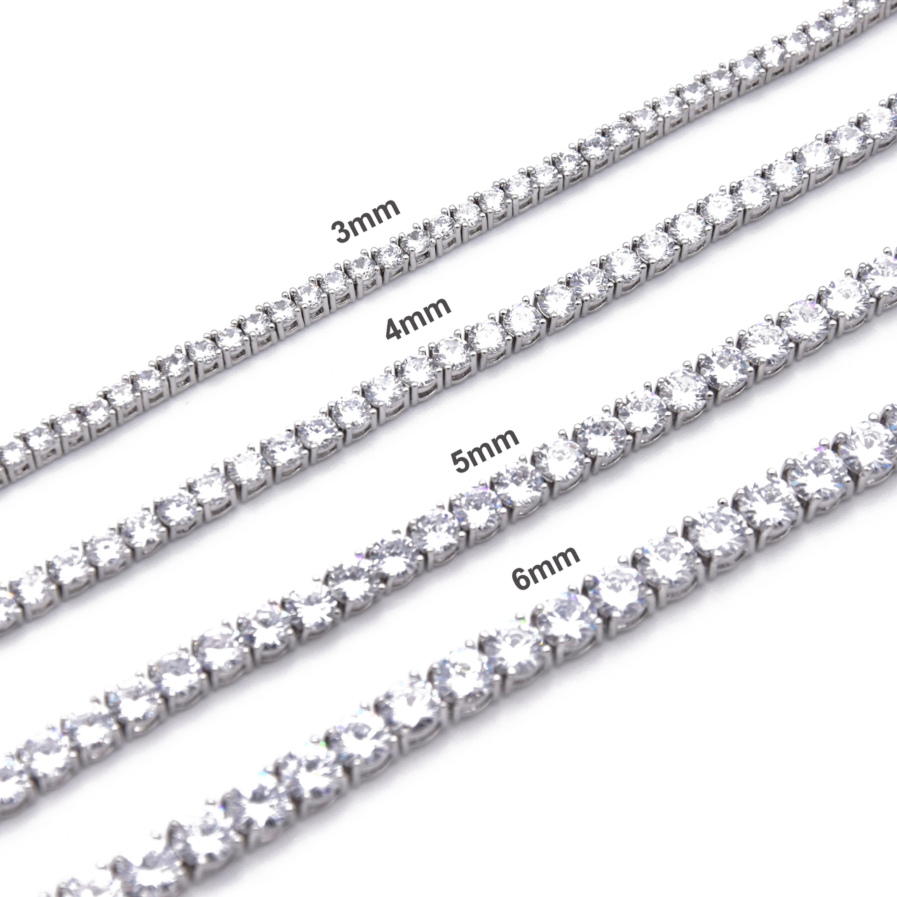 3mm Round-Cut Tennis Bracelet in White Gold