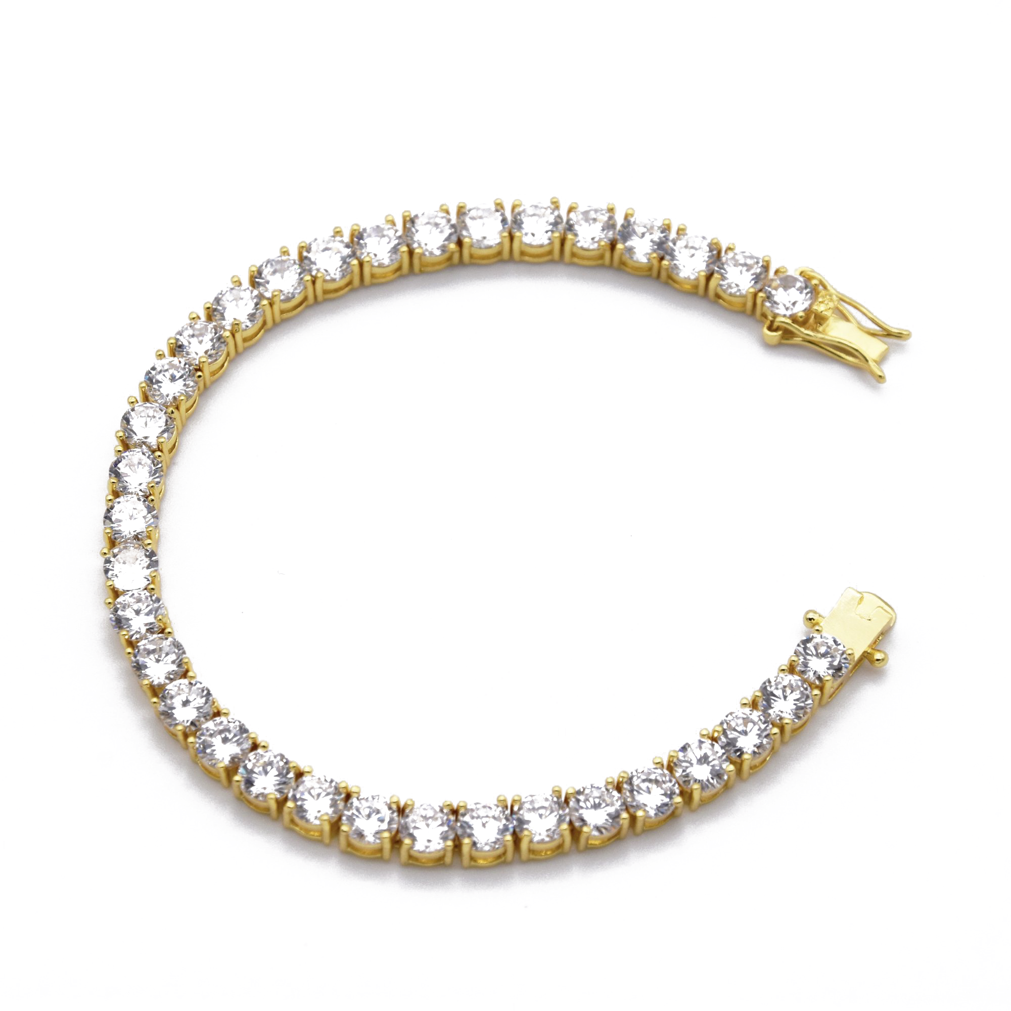 3mm Round-Cut Tennis Bracelet in Yellow Gold