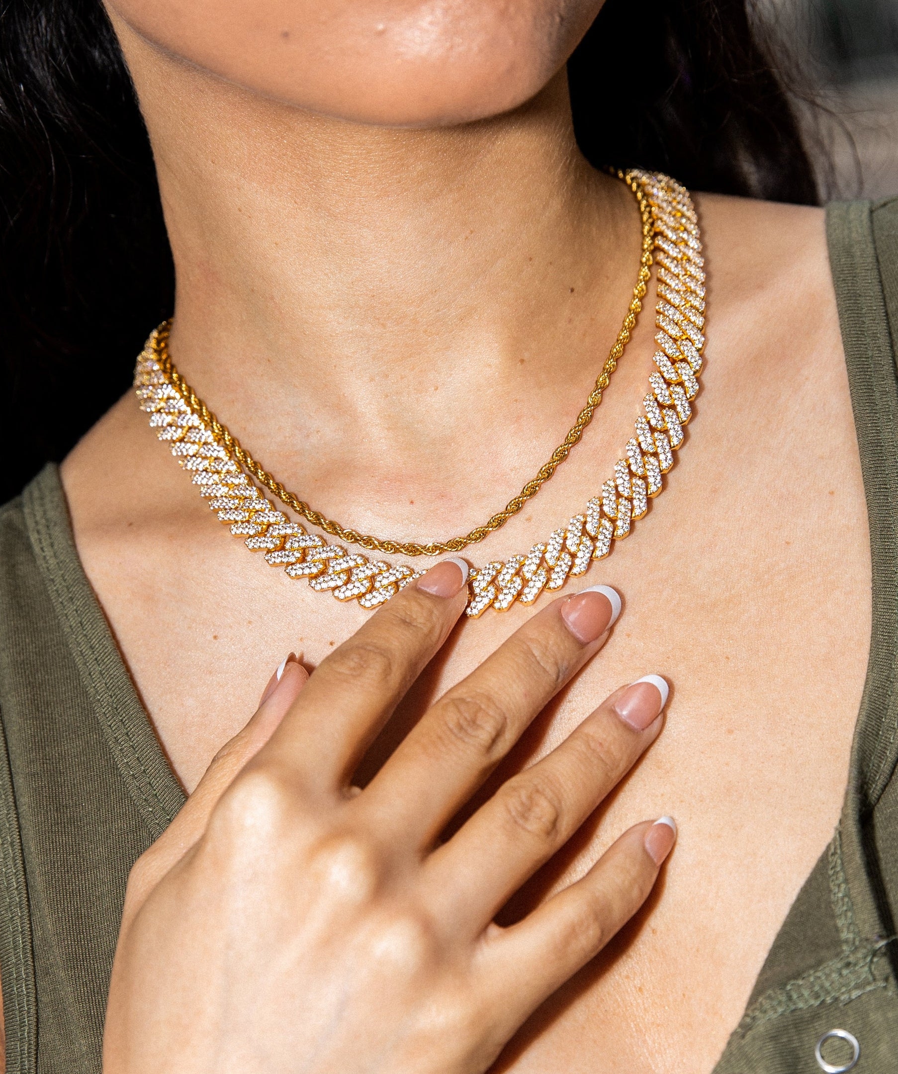 Cuban Link Necklace, 12mm Iced Cuban Link Necklace